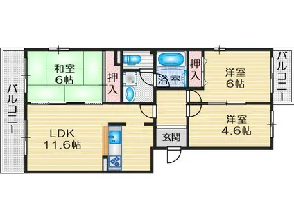 アルタカーサ(3LDK/4階)の間取り写真