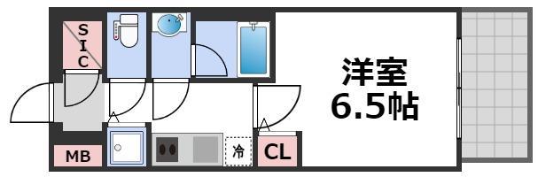 LA DOUCEUR北巽(1K/8階)の間取り写真