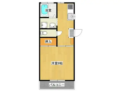 第二鈴木コーポ(1K/2階)の間取り写真