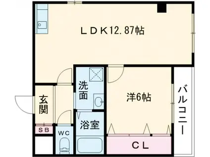 ウエムラグレース忠岡町(1LDK/2階)の間取り写真