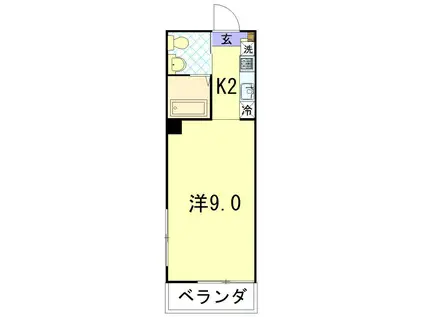 COCO今博多町(1K/7階)の間取り写真