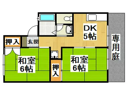 アレフコート(2DK/2階)の間取り写真