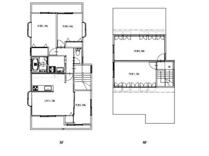 リオグランデ綾瀬(4LDK/3階)の間取り写真