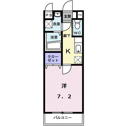 カルフールB.C白山(1K/3階)の間取り写真