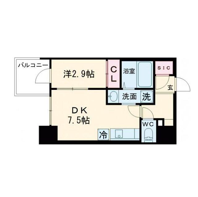 コンフォリア・リヴ南森町II(1DK/8階)の間取り写真
