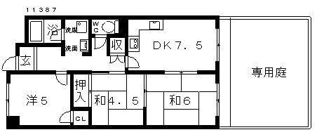 メゾンドール向陽(3DK/1階)の間取り写真