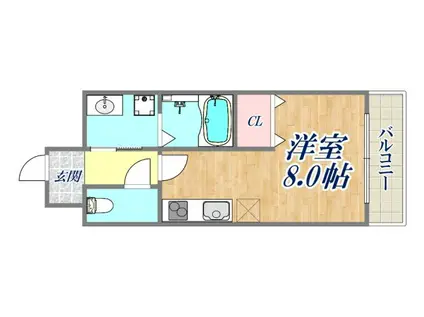 ダイワール宝塚(1K/2階)の間取り写真