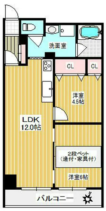 シャンボール勝どき 6階階 間取り