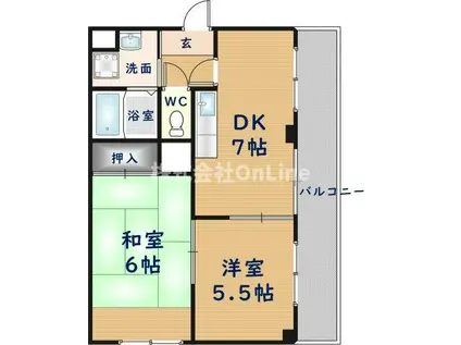 エスポワールシバタ(2DK/3階)の間取り写真