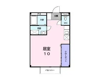 あんてぃーく(1K/2階)の間取り写真