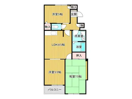 サンモール(3LDK/3階)の間取り写真