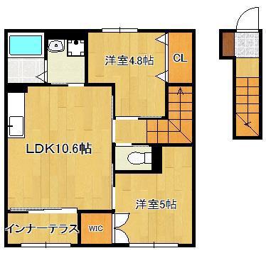 フォルモーサヒルズ(2LDK/2階)の間取り写真