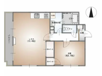CELESTIAL NIHAMA(1LDK/5階)の間取り写真