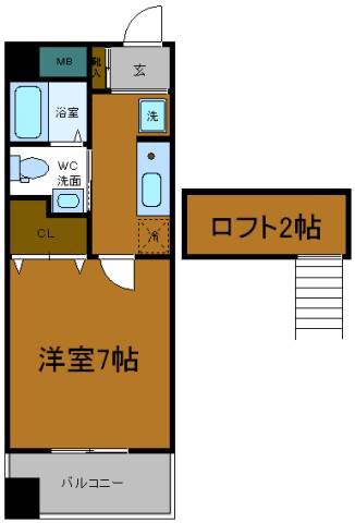 W.O.B FUKUSIMA(1K/3階)の間取り写真