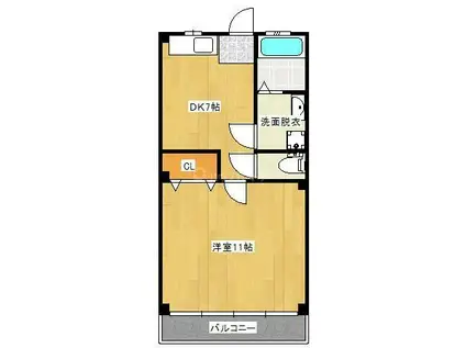 クアジュ・ノブレス(1DK/2階)の間取り写真