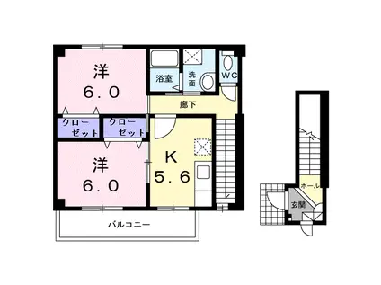 トード・エル・ムンド(2K/2階)の間取り写真