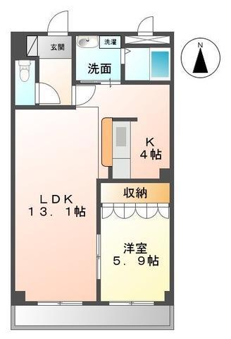 ロイヤルコーポ中川(1LDK/2階)の間取り写真