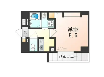 エヌエムキャトフヴァン(1K/4階)の間取り写真