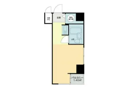 ライオンズマンション麻布(ワンルーム/6階)の間取り写真