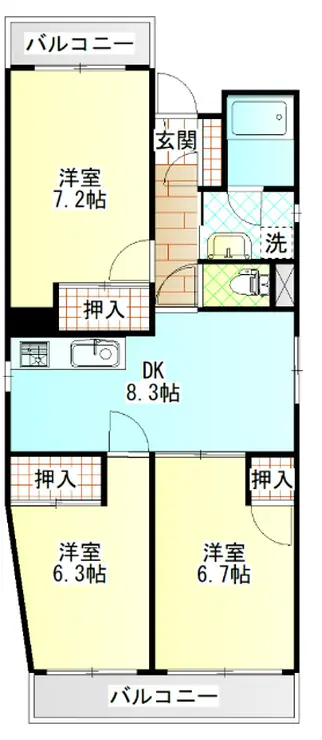 第2中庭ビル 4階階 間取り