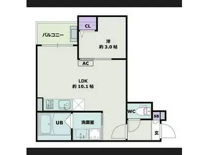 JACK KOSHIRO I(1LDK/2階)の間取り写真