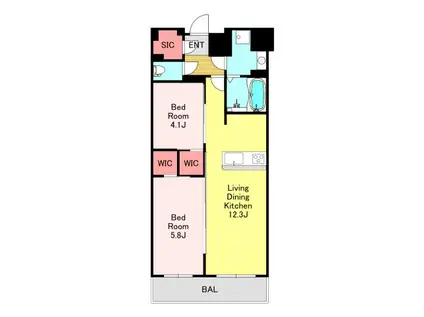 S-RESIDENCE HIGASHIURAWA AGUA(2LDK/2階)の間取り写真