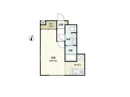 AZUL千代田II(ワンルーム/1階)の間取り写真