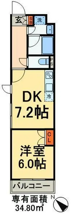 プライマル小石川 2階階 間取り