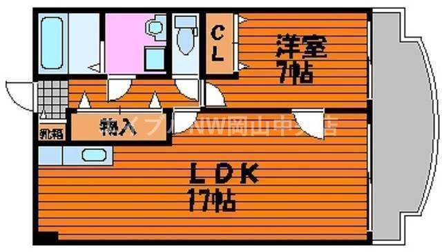 アークハイツ鹿田(1LDK/4階)の間取り写真