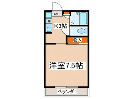 百草園ヴィレッジ(1K/1階)の間取り写真