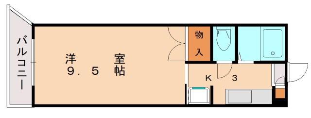 ロッジ松香台(1K/4階)の間取り写真