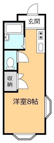 サテライト藤(1K/1階)の間取り写真