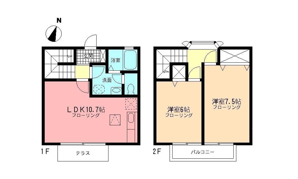 アーバンライフA(2LDK/1階)の間取り写真