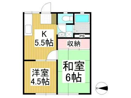 グリーンパレスA(2DK/2階)の間取り写真