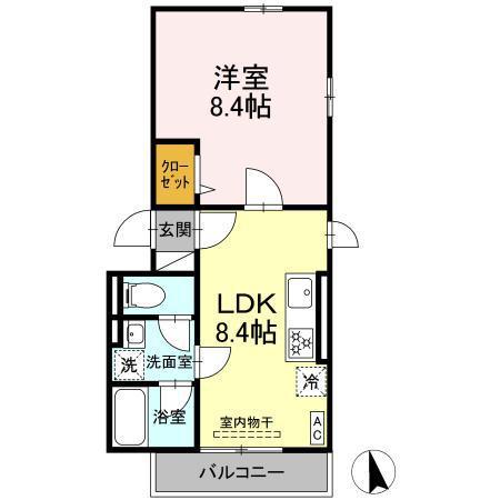 MAESTRO (1LDK/2階)の間取り写真