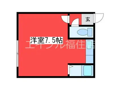 コーポ順(ワンルーム/2階)の間取り写真