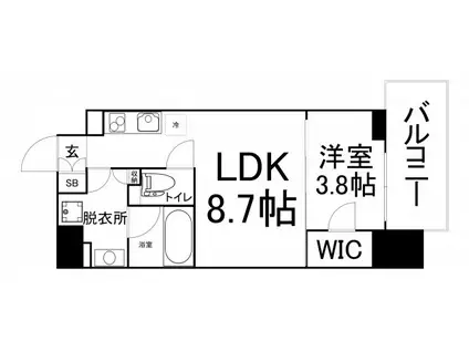 エル・セレーノ天満橋(1LDK/2階)の間取り写真