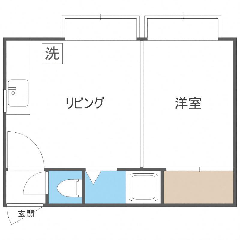 サンコート栄通13B(1DK/2階)の間取り写真