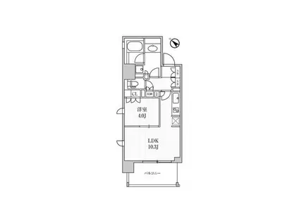ディームス日本橋水天宮(1LDK/4階)の間取り写真