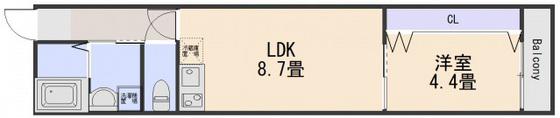 クレスト山本I(1LDK/3階)の間取り写真
