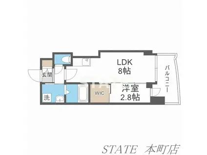 セレニテ日本橋プリエ(1LDK/12階)の間取り写真