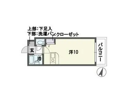 シエスタ平和(ワンルーム/1階)の間取り写真