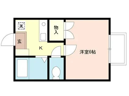 メイプル(1K/1階)の間取り写真