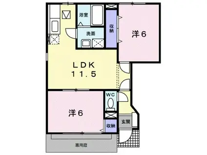 プロスペリテT(2LDK/1階)の間取り写真