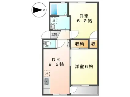 ロイヤルコーポ(2DK/2階)の間取り写真