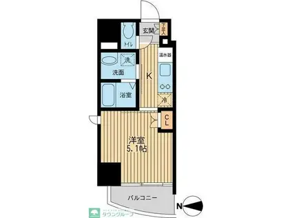 プライムアーバン西大島(1K/14階)の間取り写真