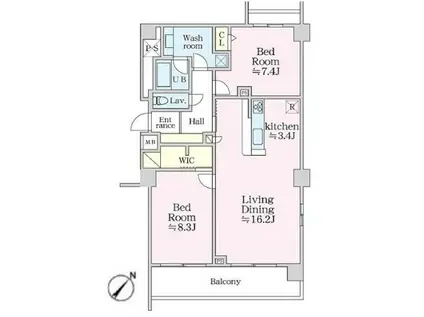 グラマシー恵比寿(1SLDK/5階)の間取り写真