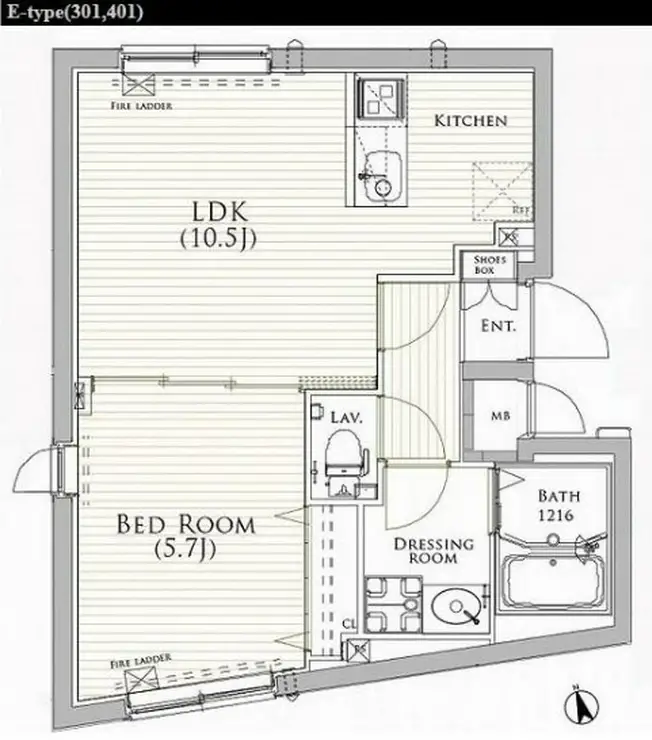 COCOCUBEAKABANE 4階階 間取り