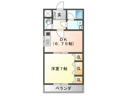 VULCAN城山(1DK/5階)の間取り写真