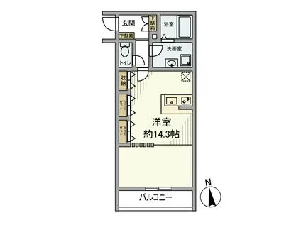 JYUMOKU尾久(ワンルーム/3階)の間取り写真